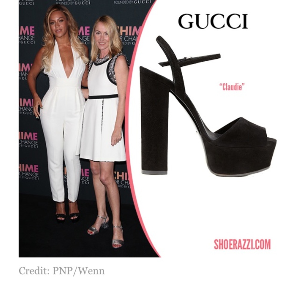 NWOB GUCCI CLAUDIE BLACK SUEDE PLATFORM SANDAL